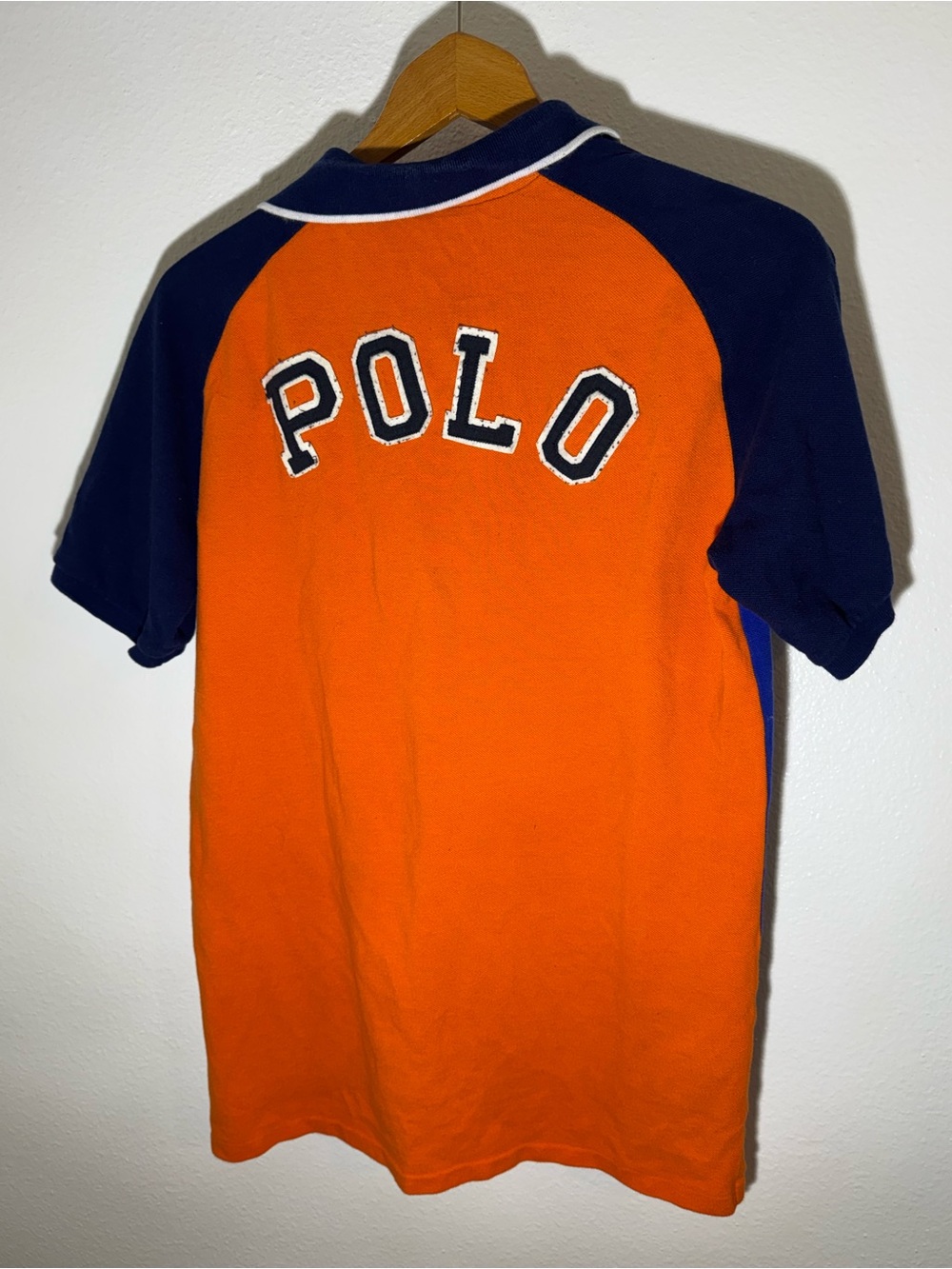 Polo by Ralph Lauren Mens Orange & Navy Short Sleeve Polo by Ralph Lauren Shirt